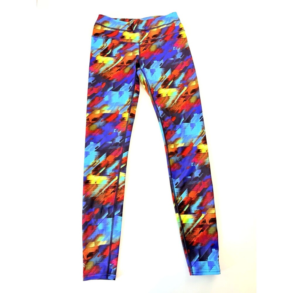 Athleta Abstract Print High Rise Leggings Colorful Yoga Running